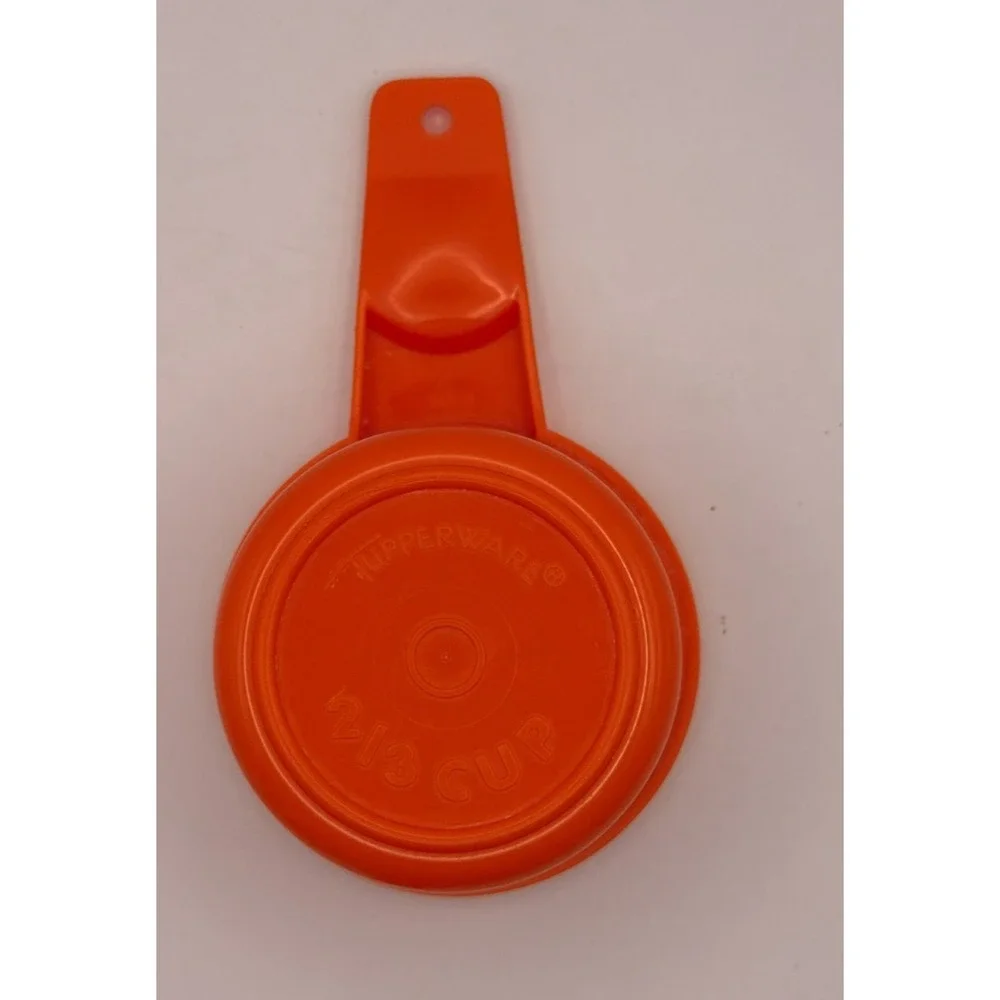 Vintage Tupperware Orange Measuring Cups Set of 5 Nesting Made in USA Retro